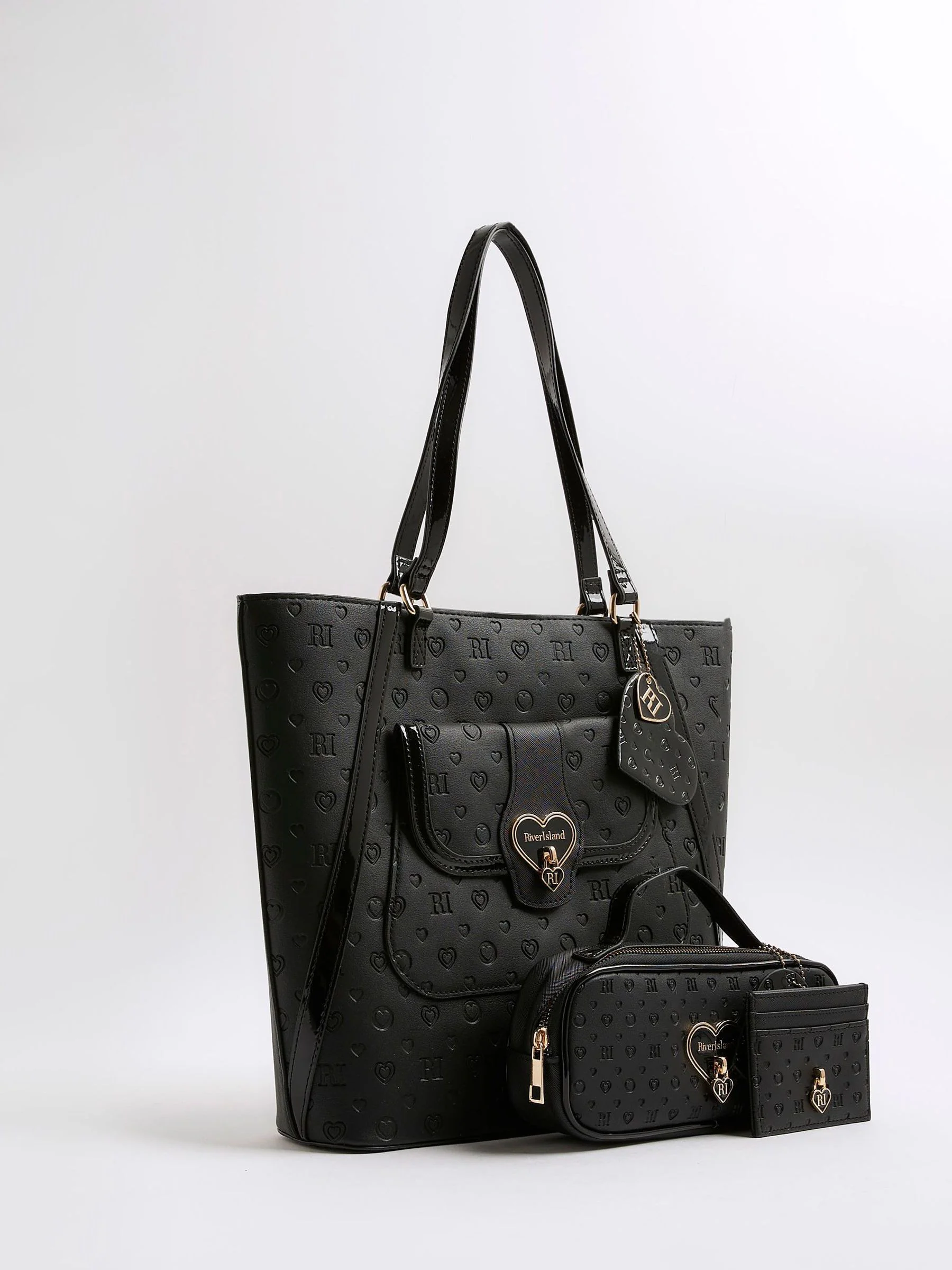 River Island Heart Lock Shopper Bundle Bag