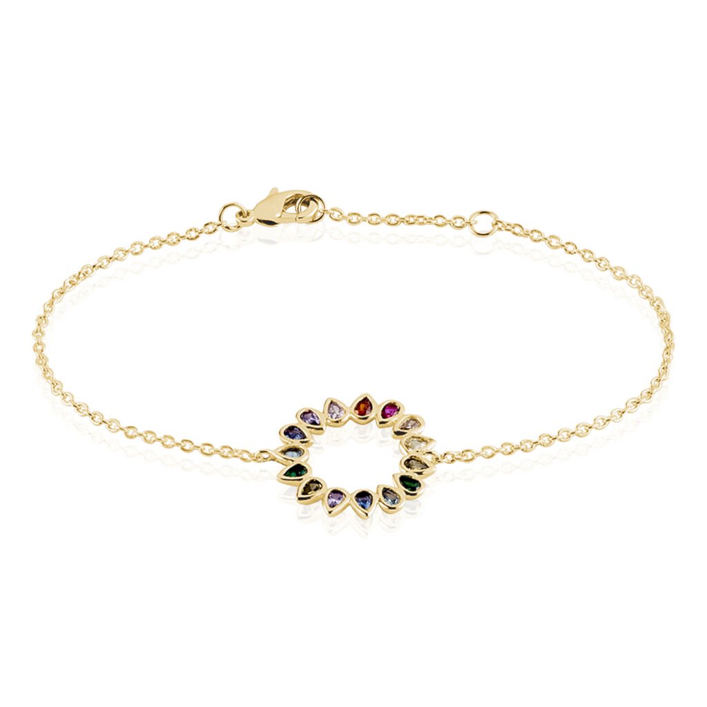 Bracelet Plaqué Or Jaune Ethem Pierres Multicolores