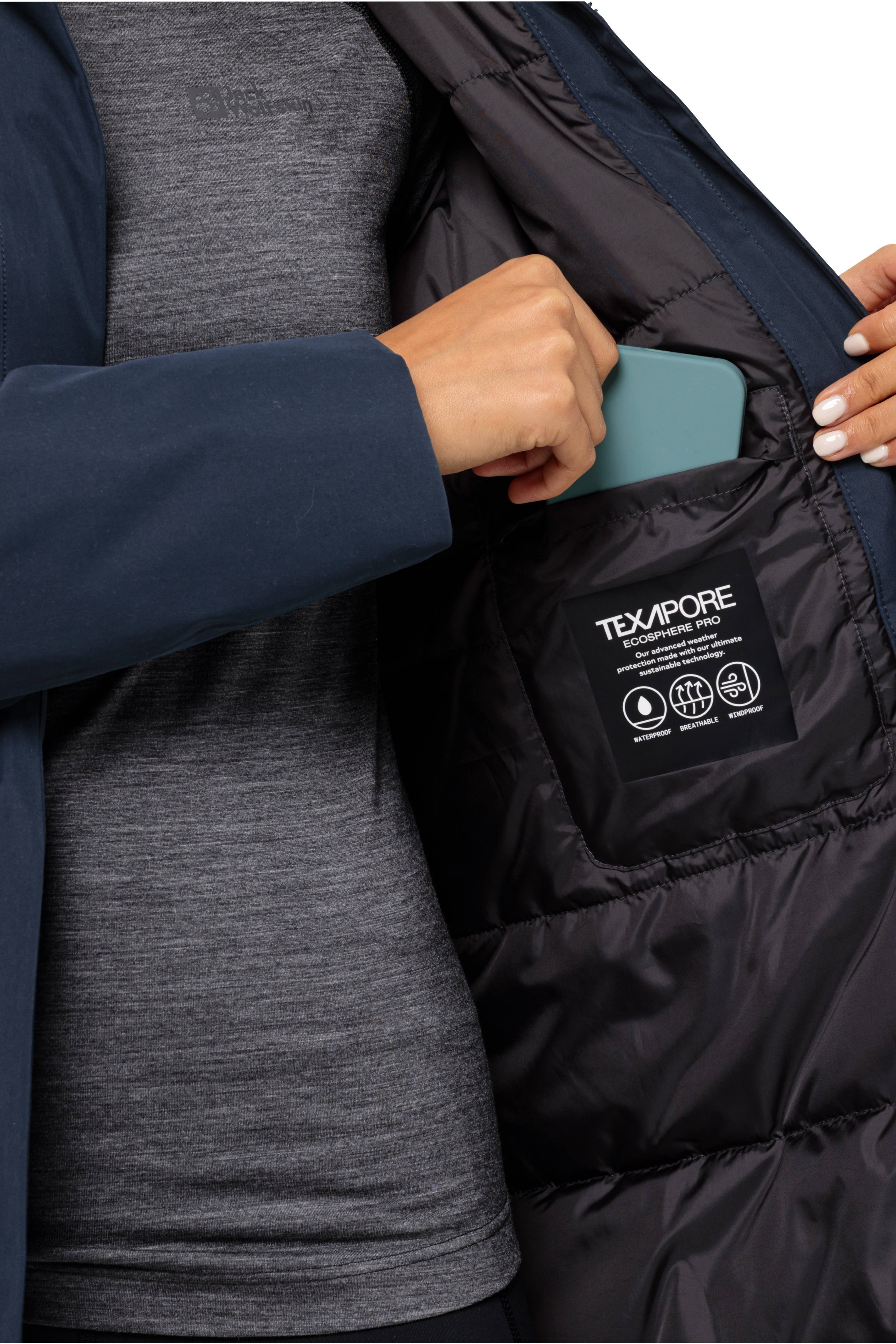 Jack Wolfskin jas Salier donkerblauw