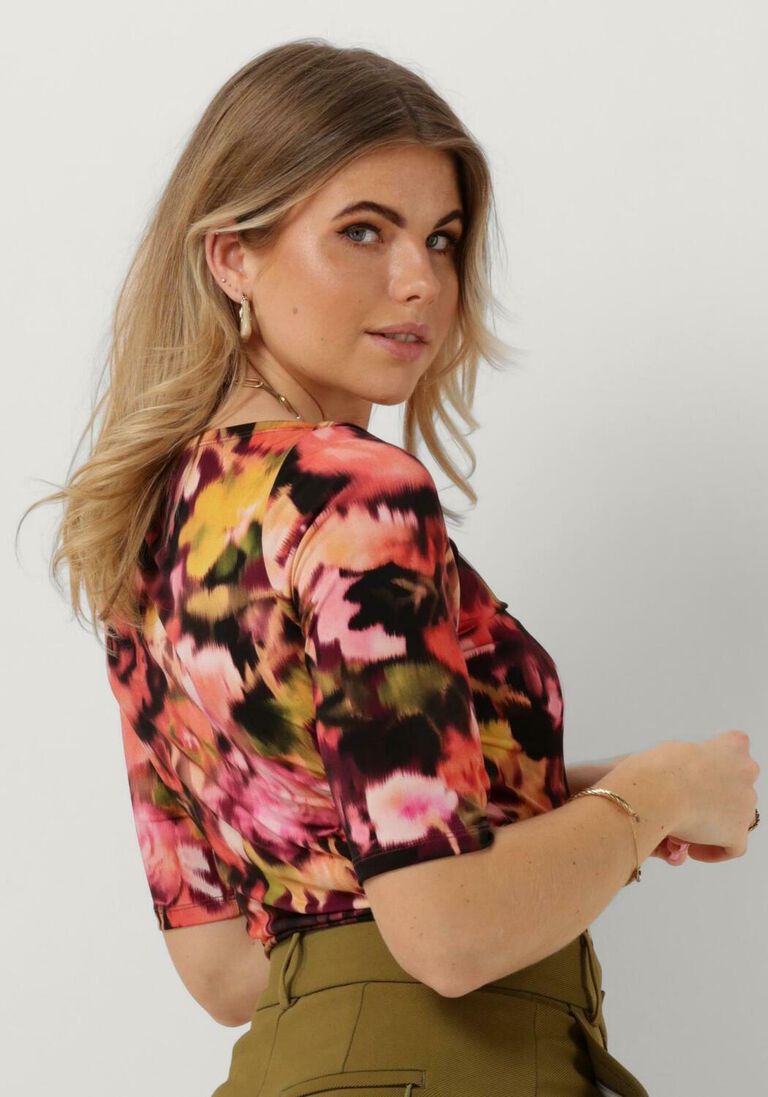 VANILIA multi vanilia top blurry boat neck