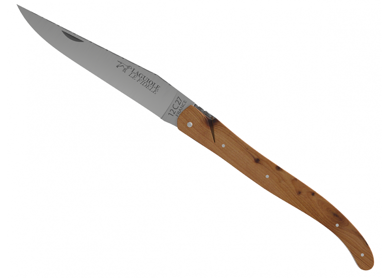 Couteau Laguiole ressort forgé Plein Manche en bois de genévrier