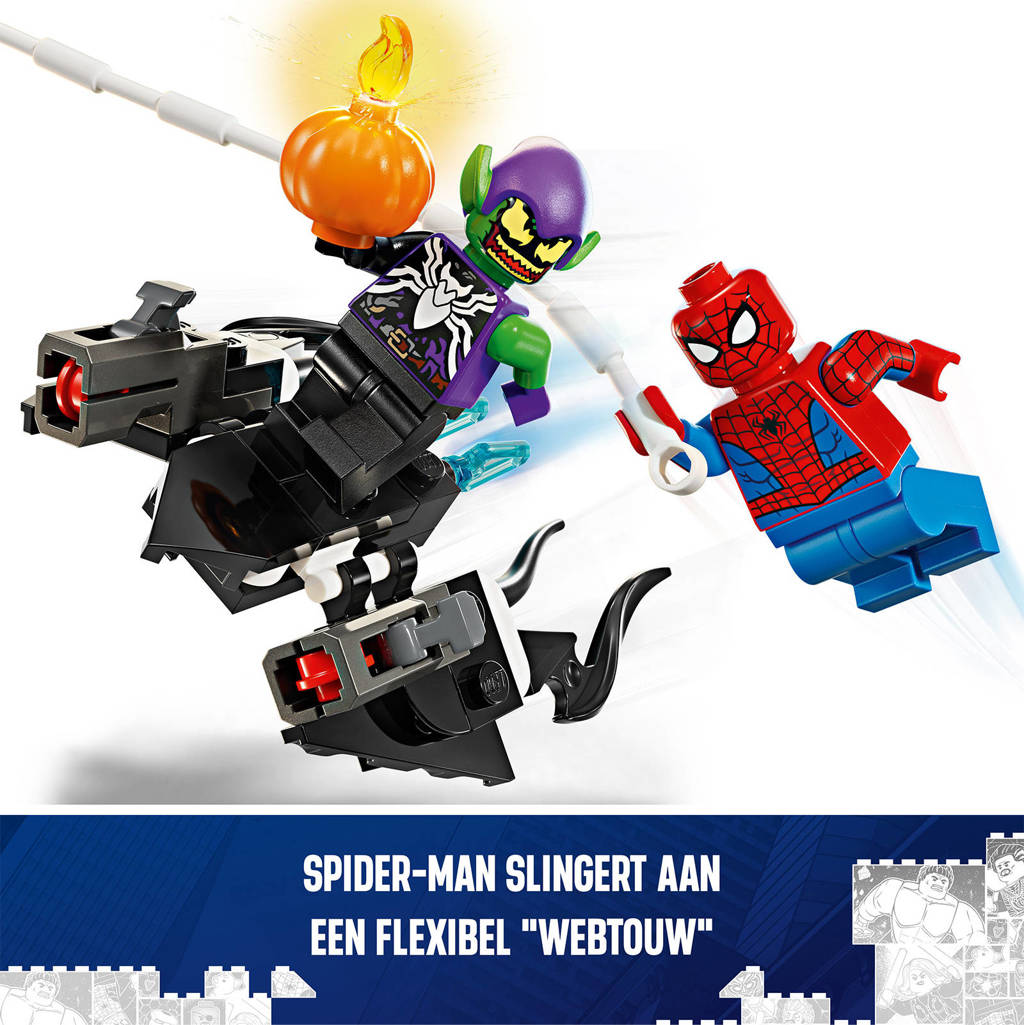 Leuke set en te combineren met andere helden.Marvel Spider-Man racewagen en Venom Green Goblin Bouwbare Spidey Speelgoed Set 76279