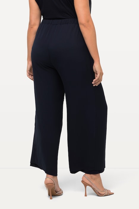 Chiffonhose, doppellagig, weites Bein, Elastikbund