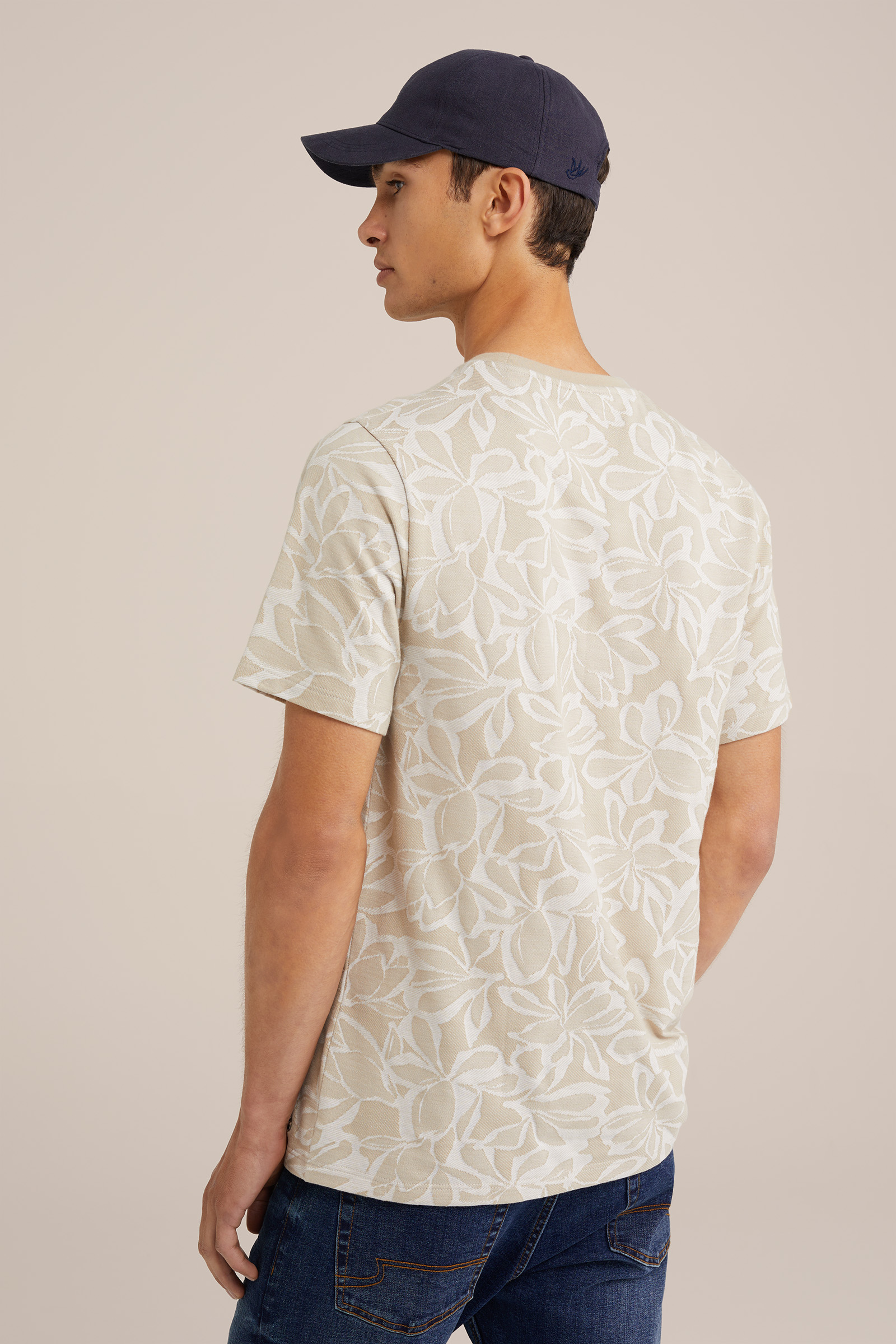 T-shirt met dessin WE Fashion Beige