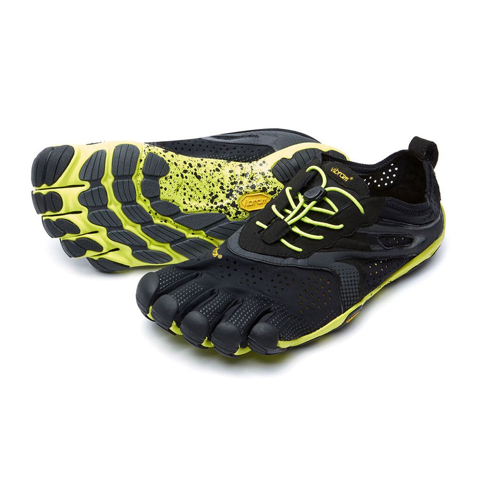 Five Fingers V-RUN - Chaussures running Homme noir/jaune