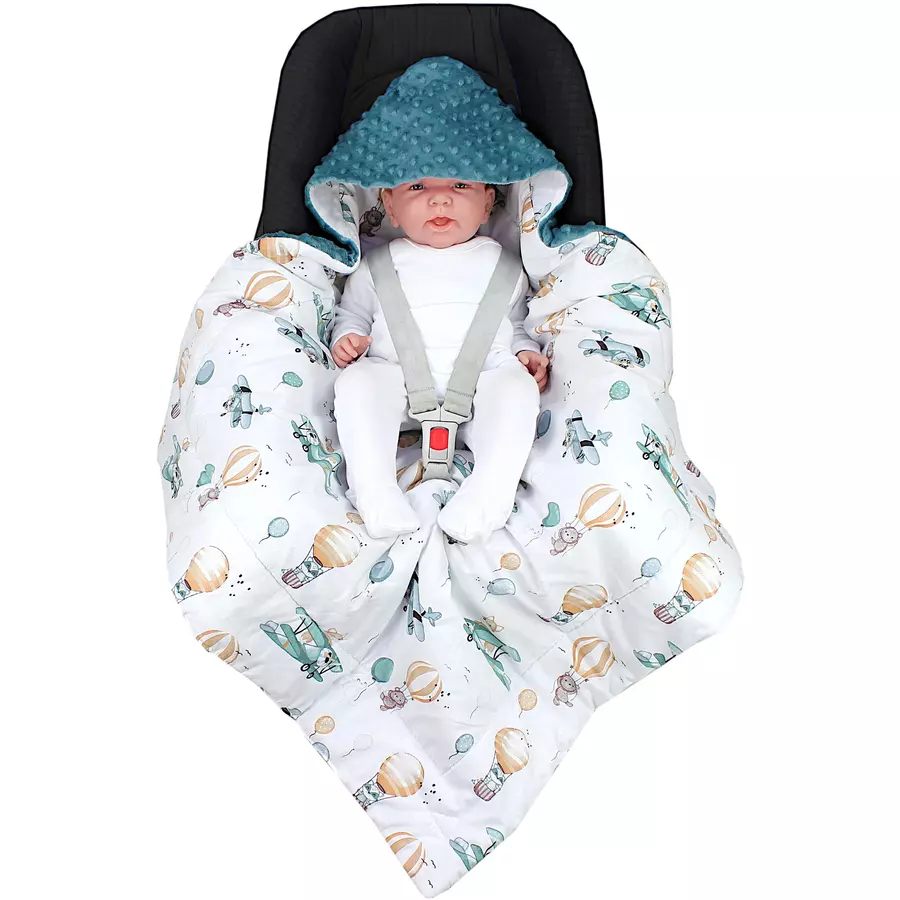 TupTam Baby Winter Einschlagdecke für Babyschale Wattiert grün