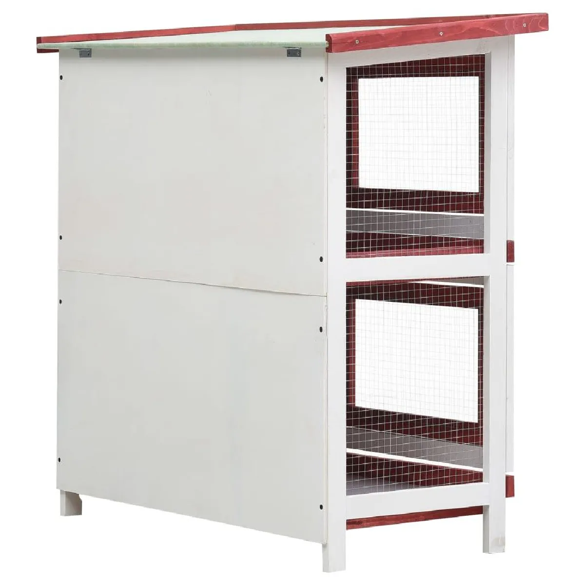 Helloshop26 Clapier d'Extérieur Rouge - 90x45x90 cm
