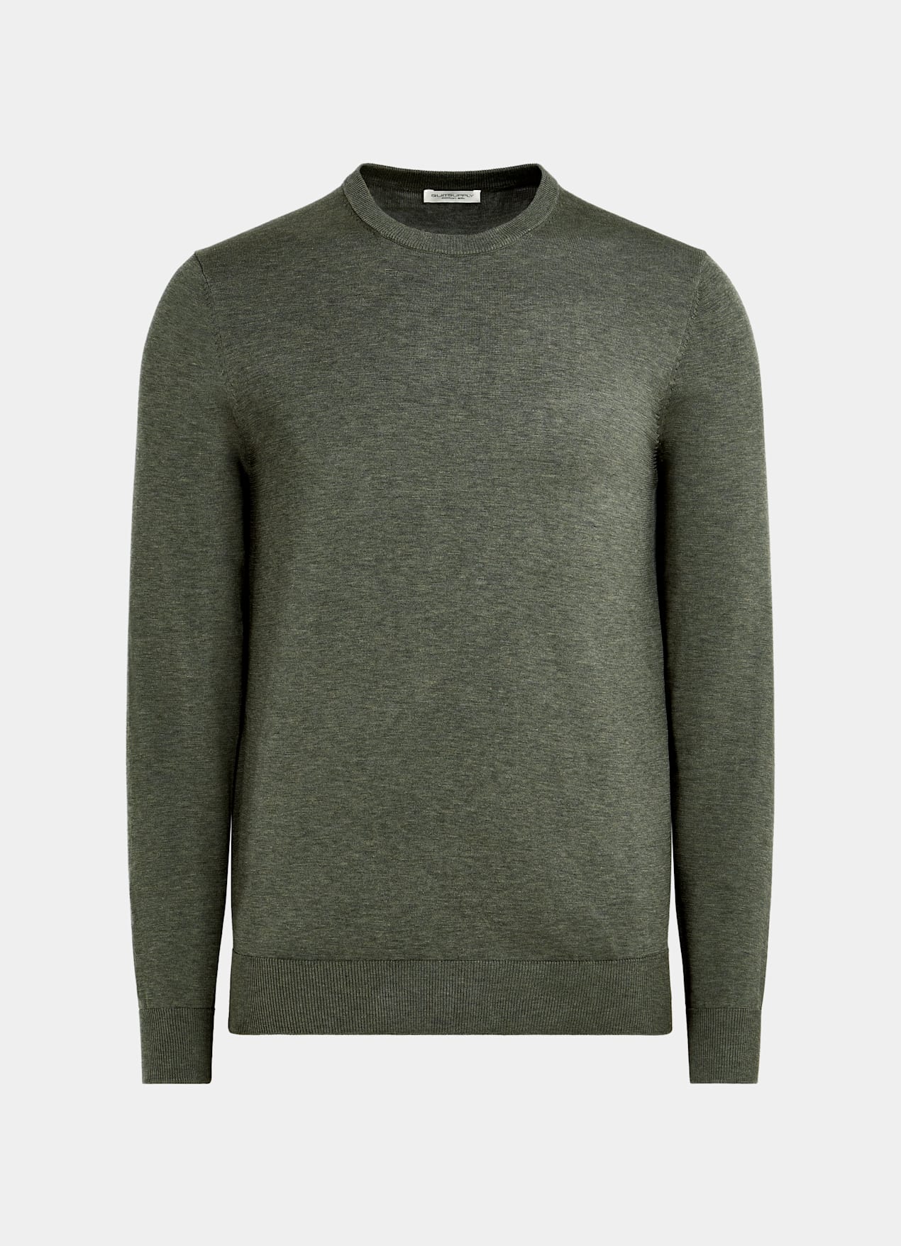 Pull col rond vert foncé