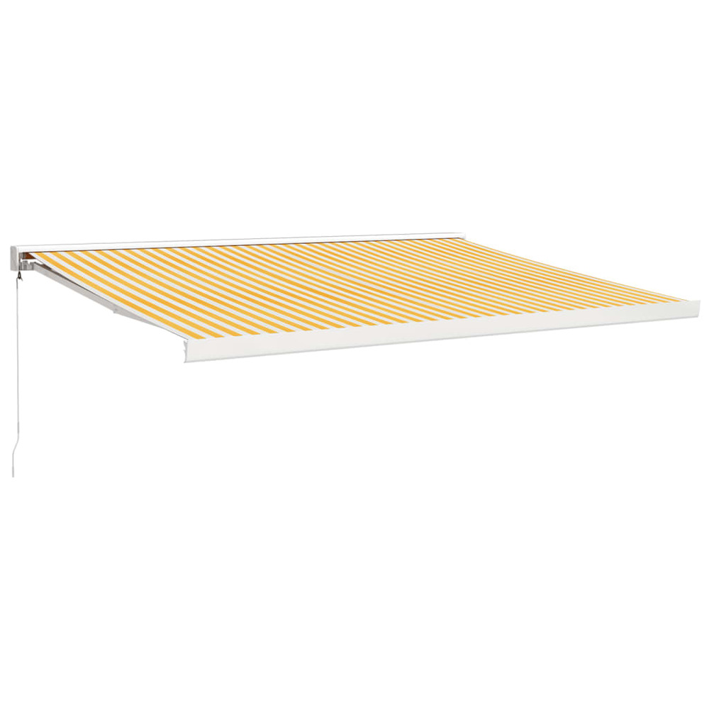 Auvent rétractable jaune et blanc 4x3 m tissu et aluminium