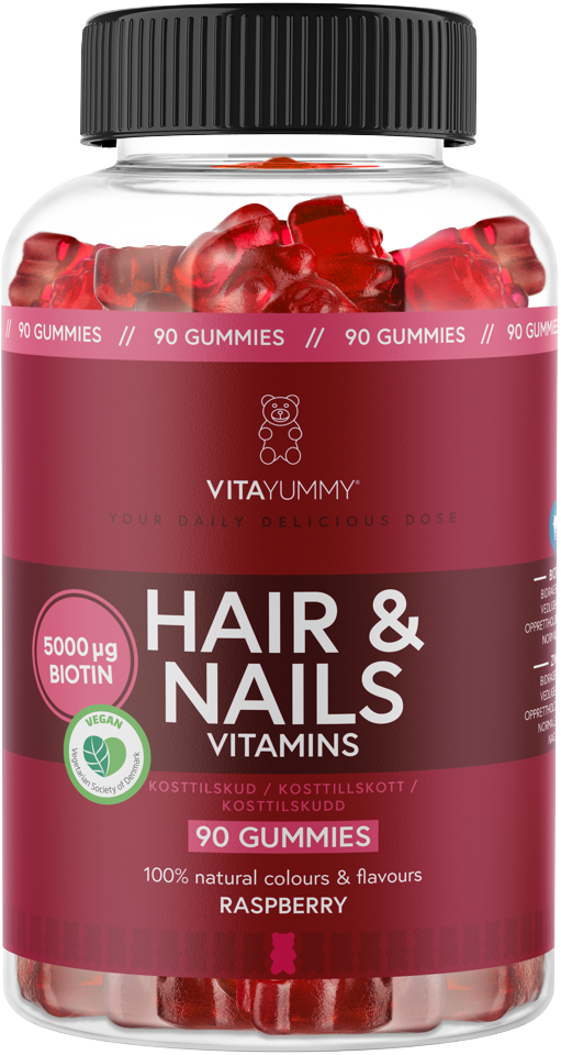 VitaYummy - Hair & Nails - Raspberry - 90 stk