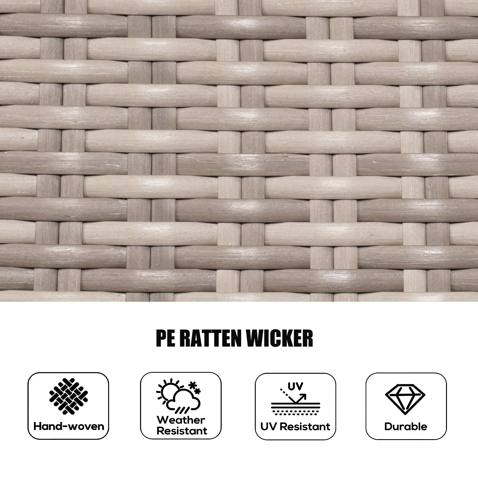 7 Pieces Outdoor Rattan Wicker Patio Round Dining Set with Cushions by Moda Furnishings