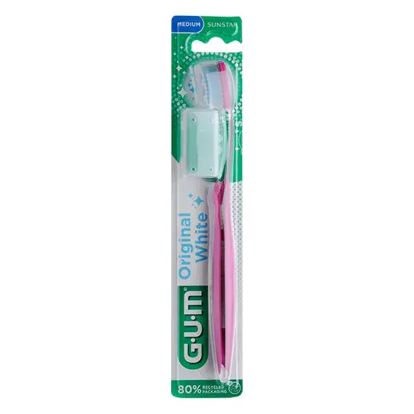 Escova de dentes compacta média Gum Original White