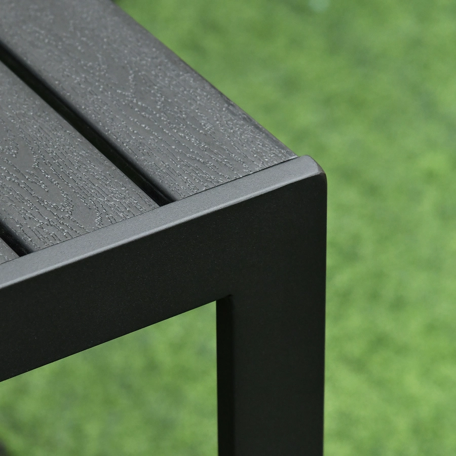 Outsunny Gartentisch mit Aluminium-Rahmen schwarz