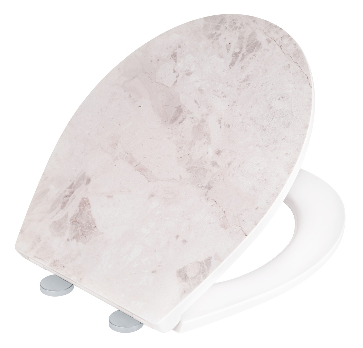 Wenko Embossed softclose toiletzitting White Marble