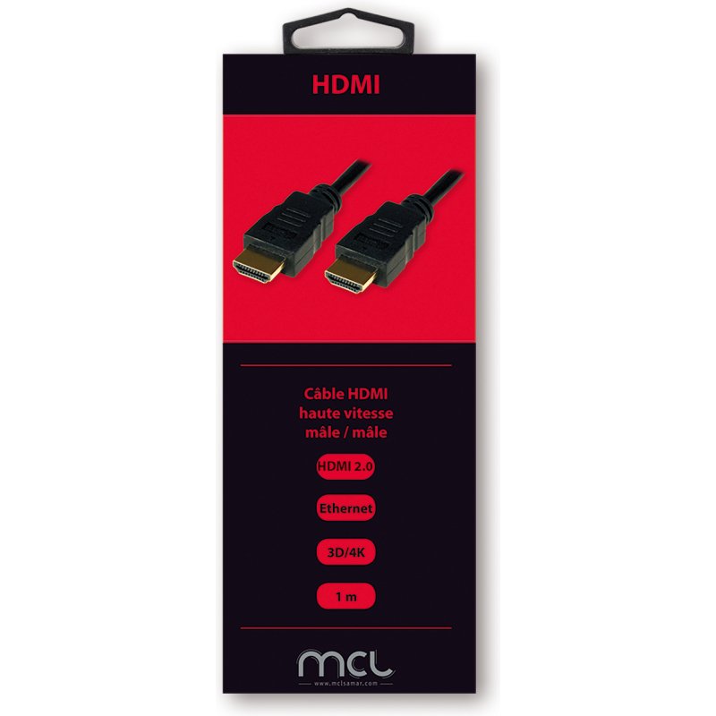 MCL 1m HDMI-Ethernet câble HDMI HDMI Type A (Standard) Noir