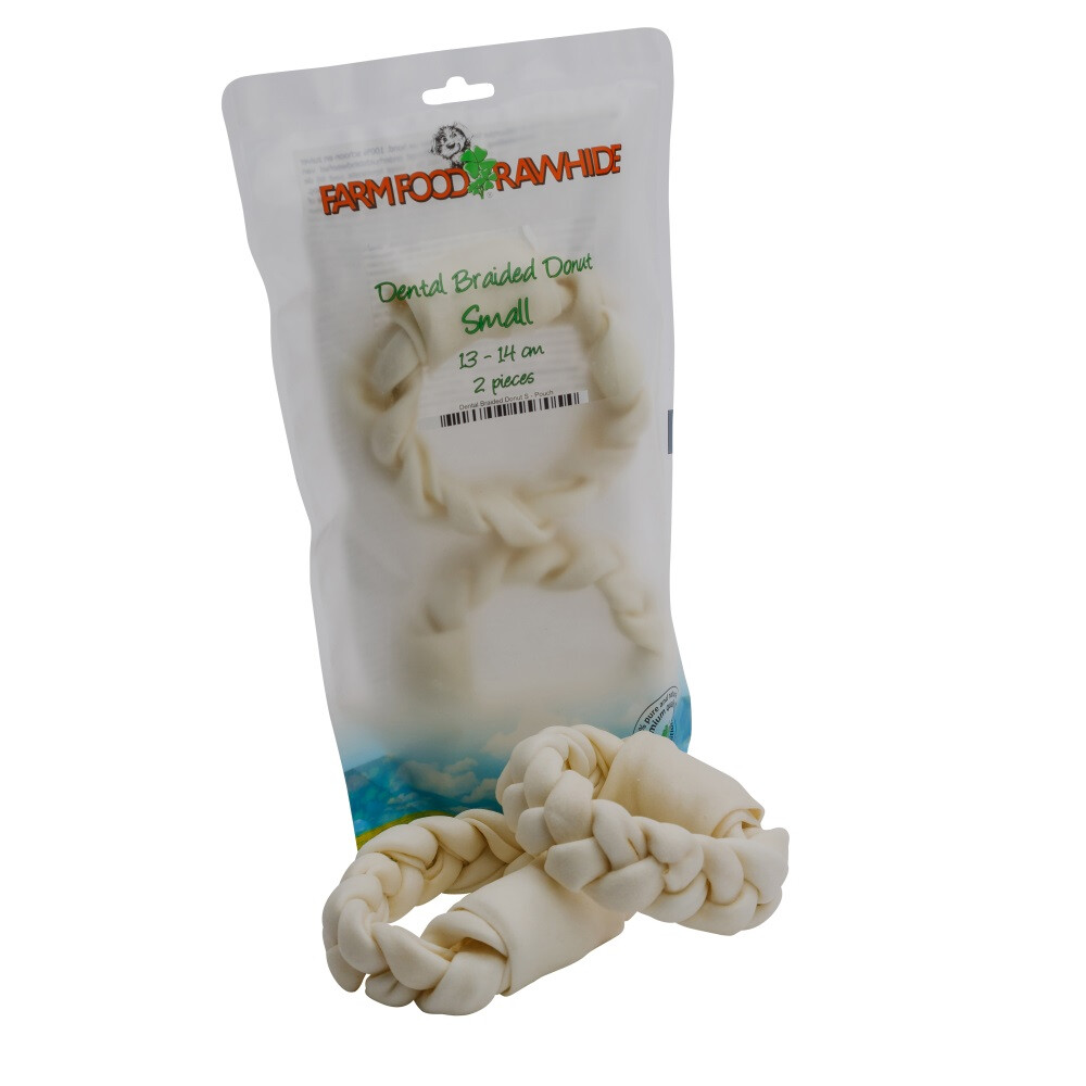 Farm Food Rawhide Dental Braided Donut S2 stuks