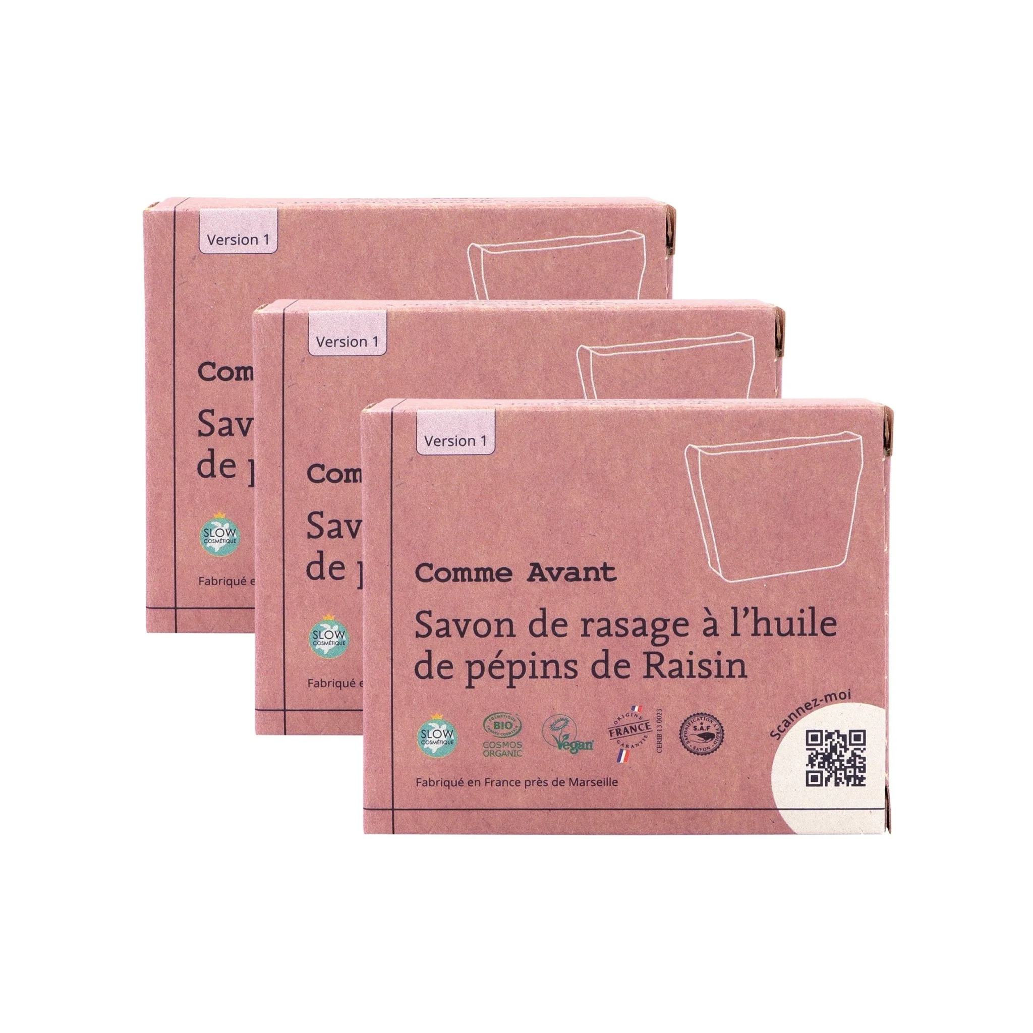 Savon de rasage à l'huile de pépins de raisin - Version 1 - 1 savon - 100g / Sans / Sans