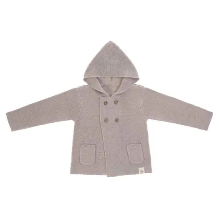 Lässig Baby-Strick-Hoodie GOTS Garden Explorer, Größe 62/68, Grau