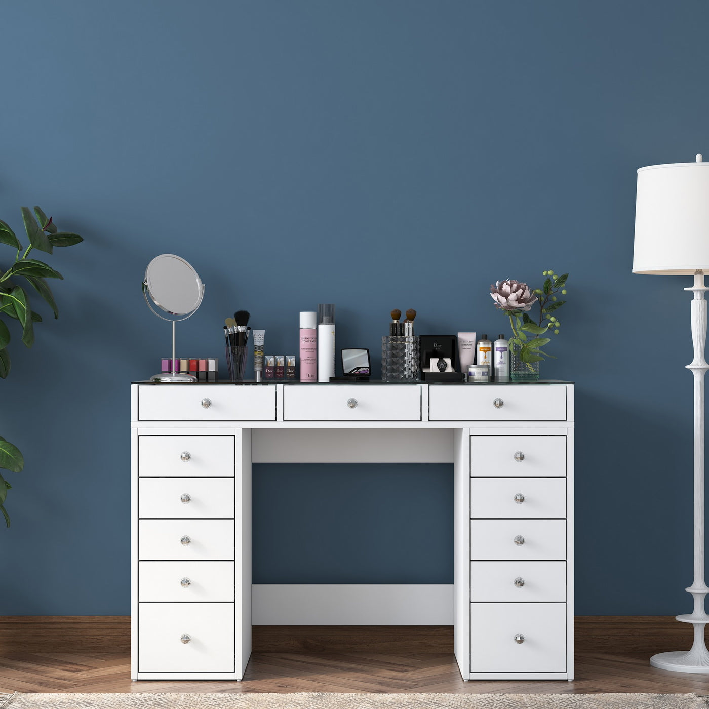 Giga Meubel - Kaptafel - Wit|Glas - 120cm - Beyas