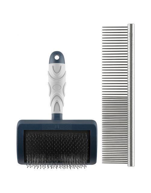 Mikki Doodle Grooming Kit - Hondenvachtborstel - Blauw Grijs