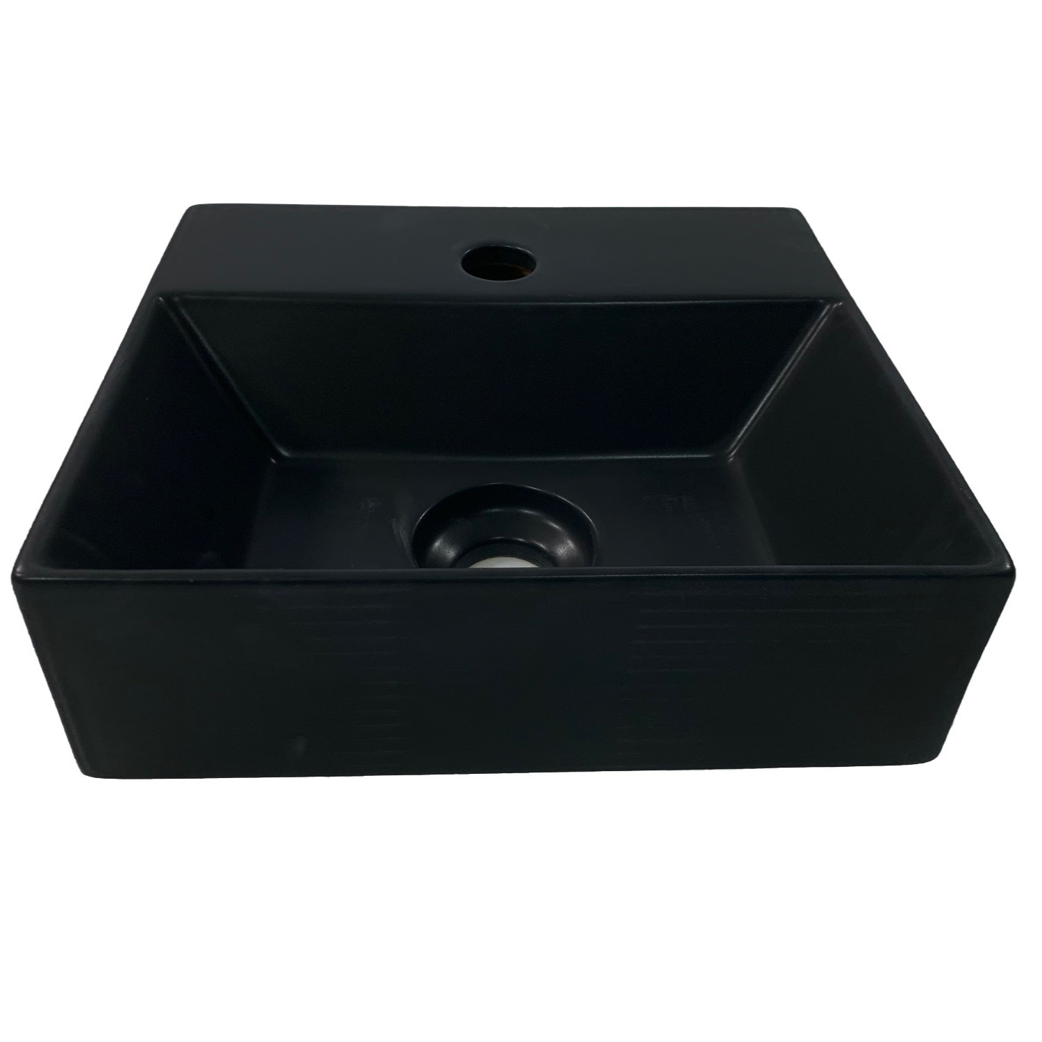 Salenzi Spy Fontein met clickwaste 40x30 cm mat zwart