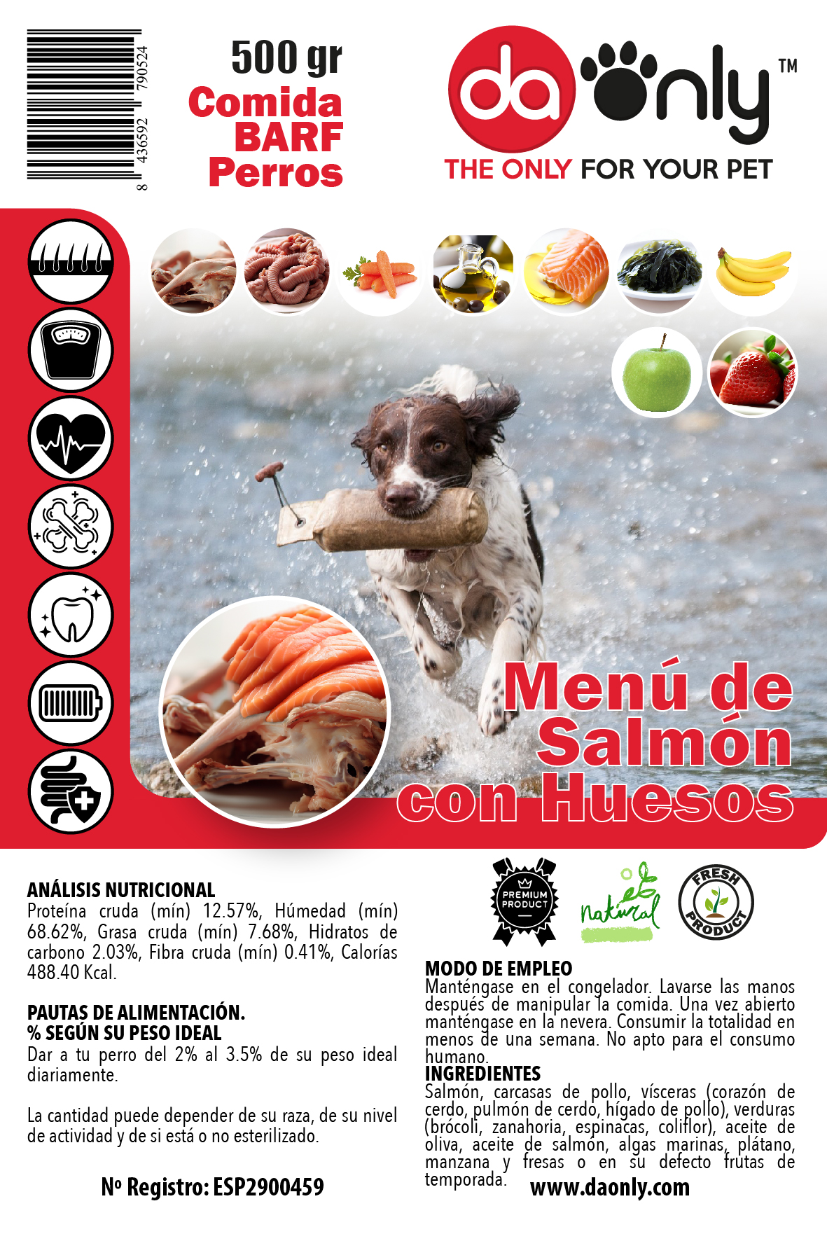 Salmão com espinhas para cães e gatos - Pacote com 10 unidades