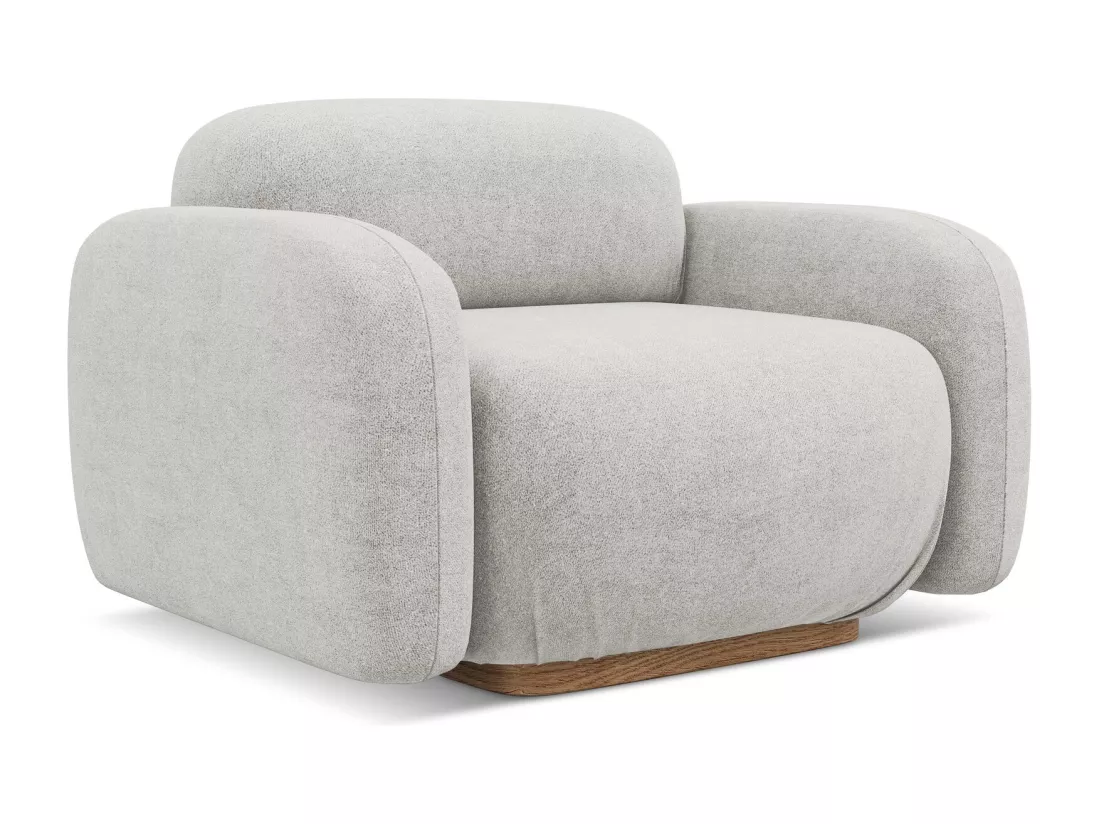 Fauteuil en tissu bouclette - argent - AILANI