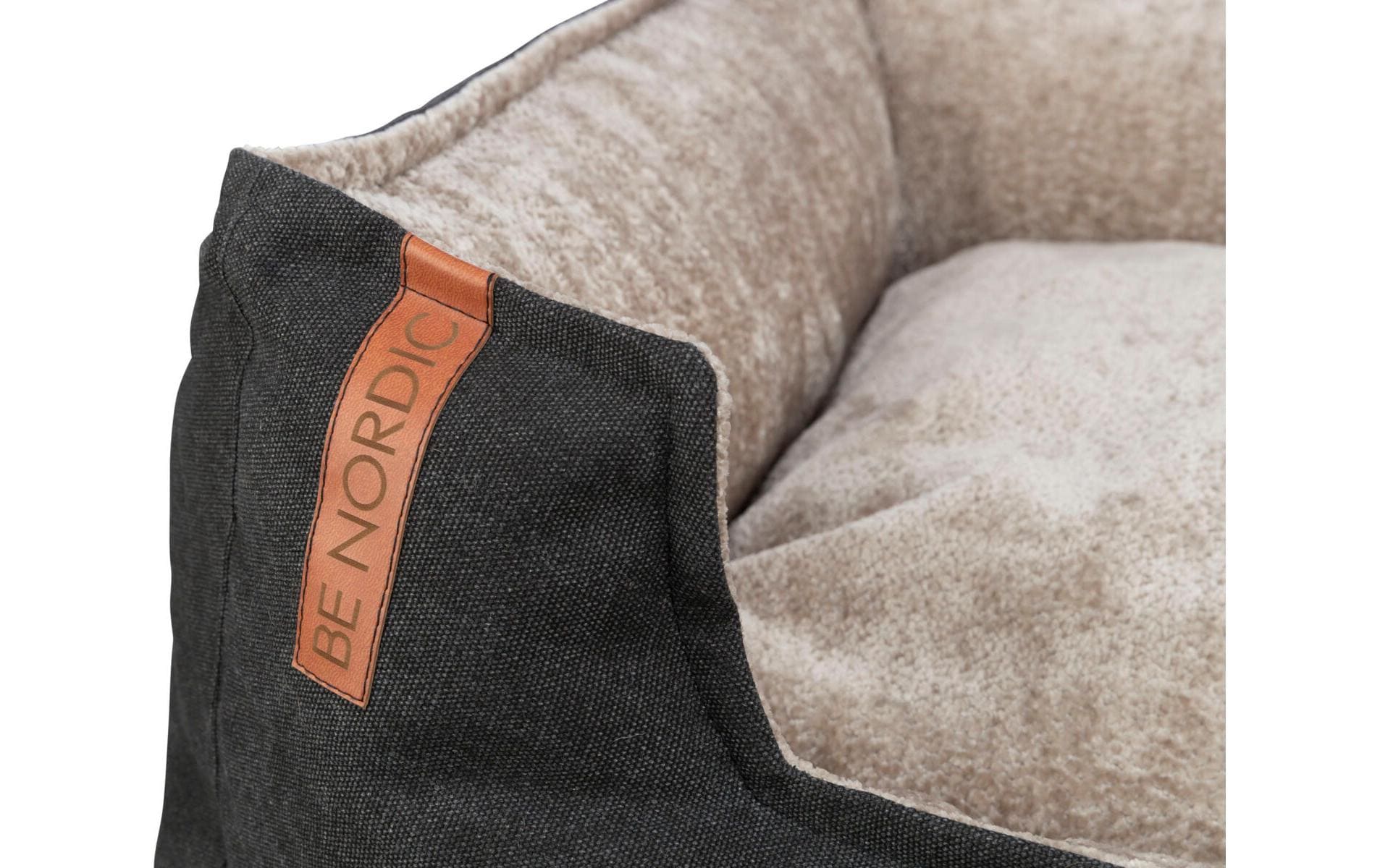 Hunde-Bett BE NORDIC Föhr, 60 × 50 cm, Schwarz/SandHundebett