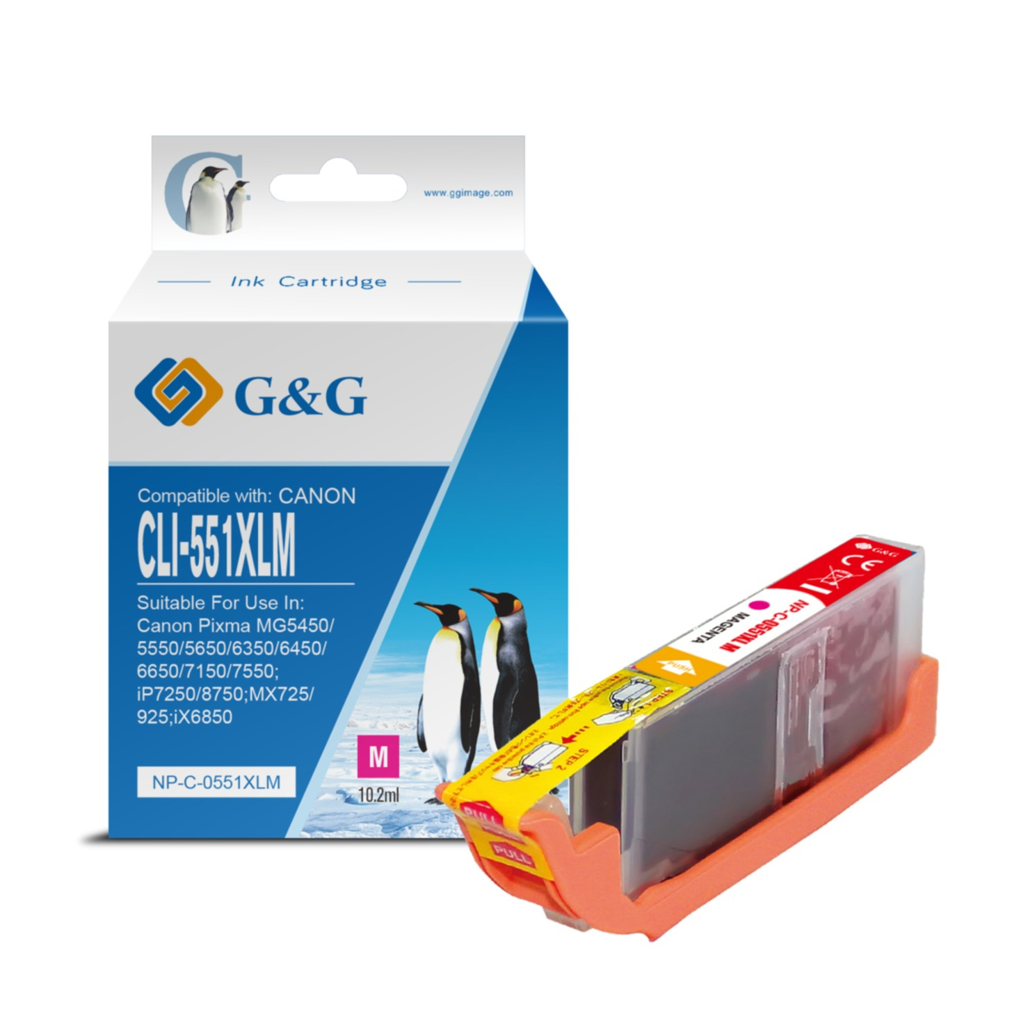 Ersetzt Canon CLI-551XL M Druckerpatrone Printer Tintenpatrone (695 Seiten / 11ml) - Rot