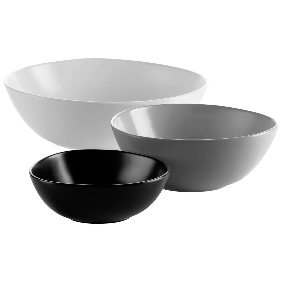 Schüsselset 3 tlg. GLENDALE schwarz,grau,weiss