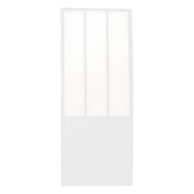 Porte coulissante vitrée esprit atelier blanc H.204 x l.73 cm