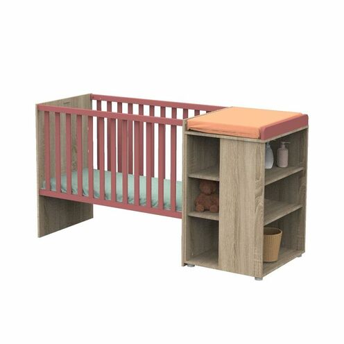 Lit combiné évolutif 120x60 NOVA Rose - SAUTHON