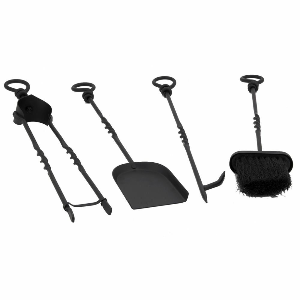 Accessoires de cheminée en fer forgé (lot de 4)