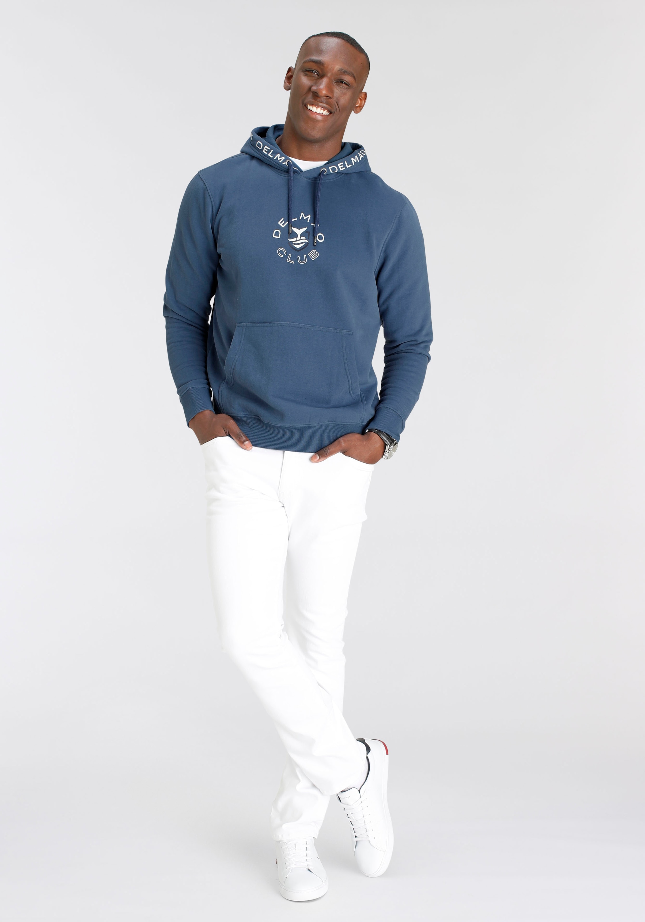 DELMAO Kapuzensweatshirt , Langarm,  lockere Passform,  mit Print und Stickerei,  mit Kapuze
