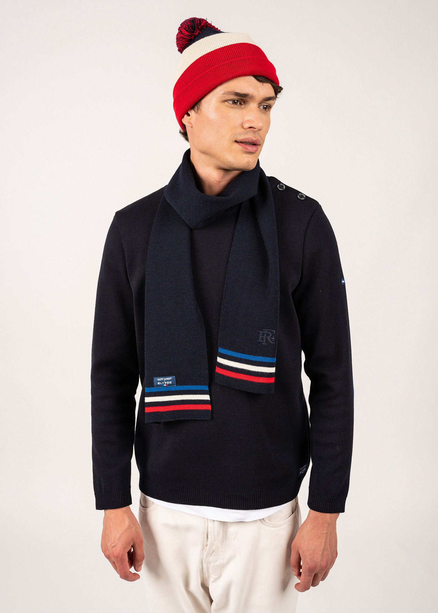 Echarpe tricolore en laine