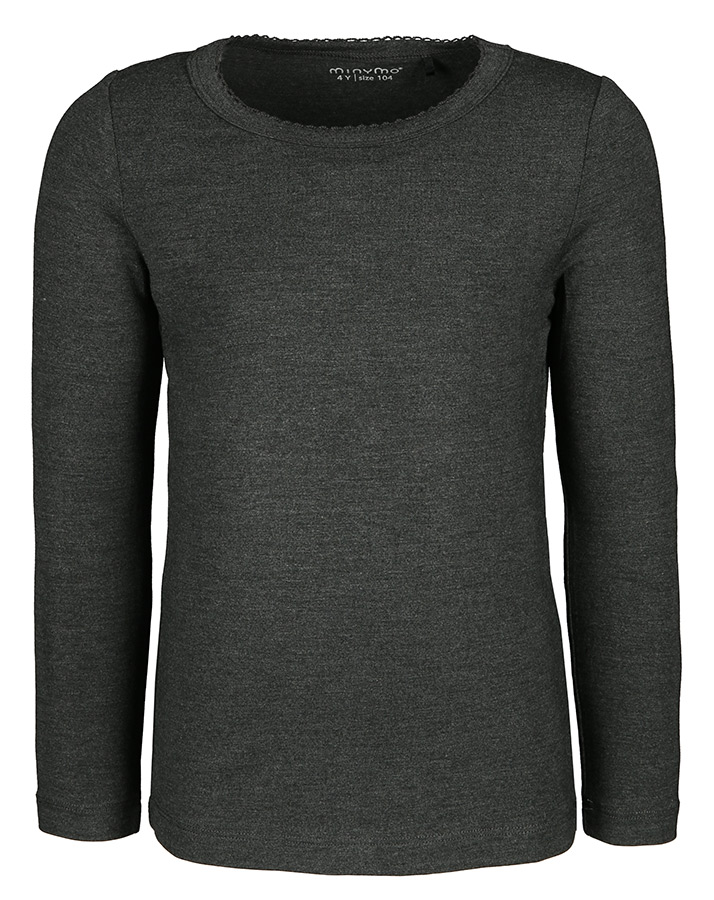 Langarm-Shirt BAMBOO – MINY BASIC in dark grey melange