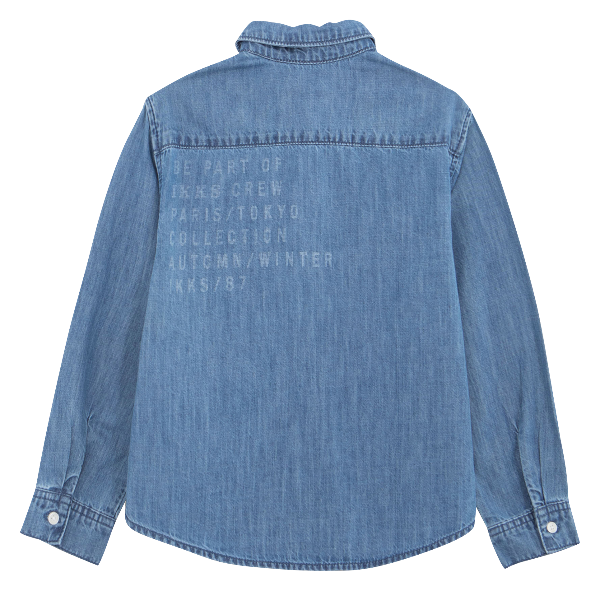 Chemise droite en coton | Bleu
