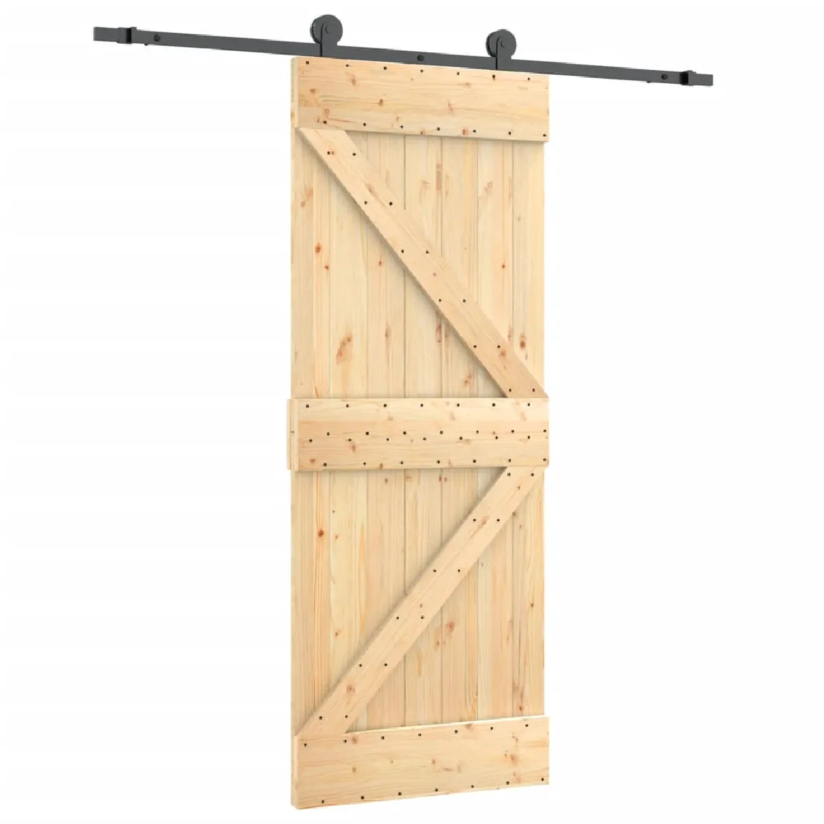 vidaXL Porte coulissante en pin massif - 70x210 cm