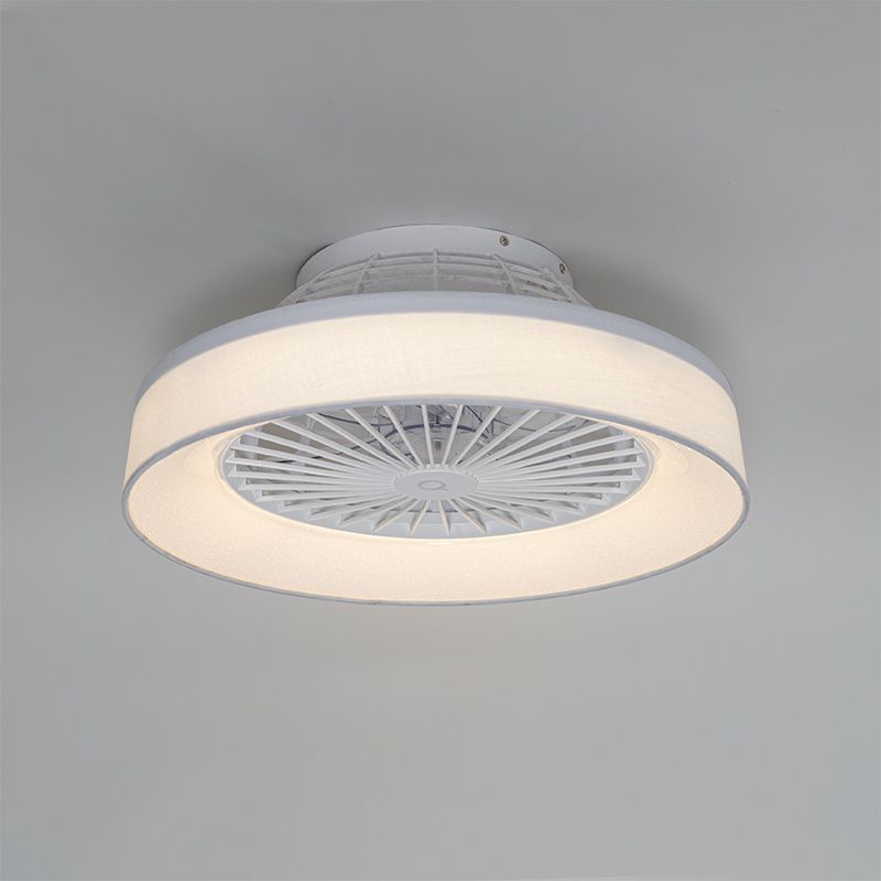 Plafondventilator wit met ster effect 47cm incl. LED dimbaar met afstandsbediening - Emily
