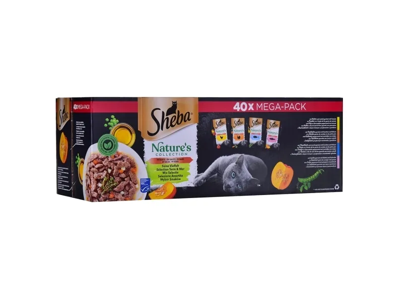 SHEBA Nature's mix smagsvarianter i sauce katteposer40x85g