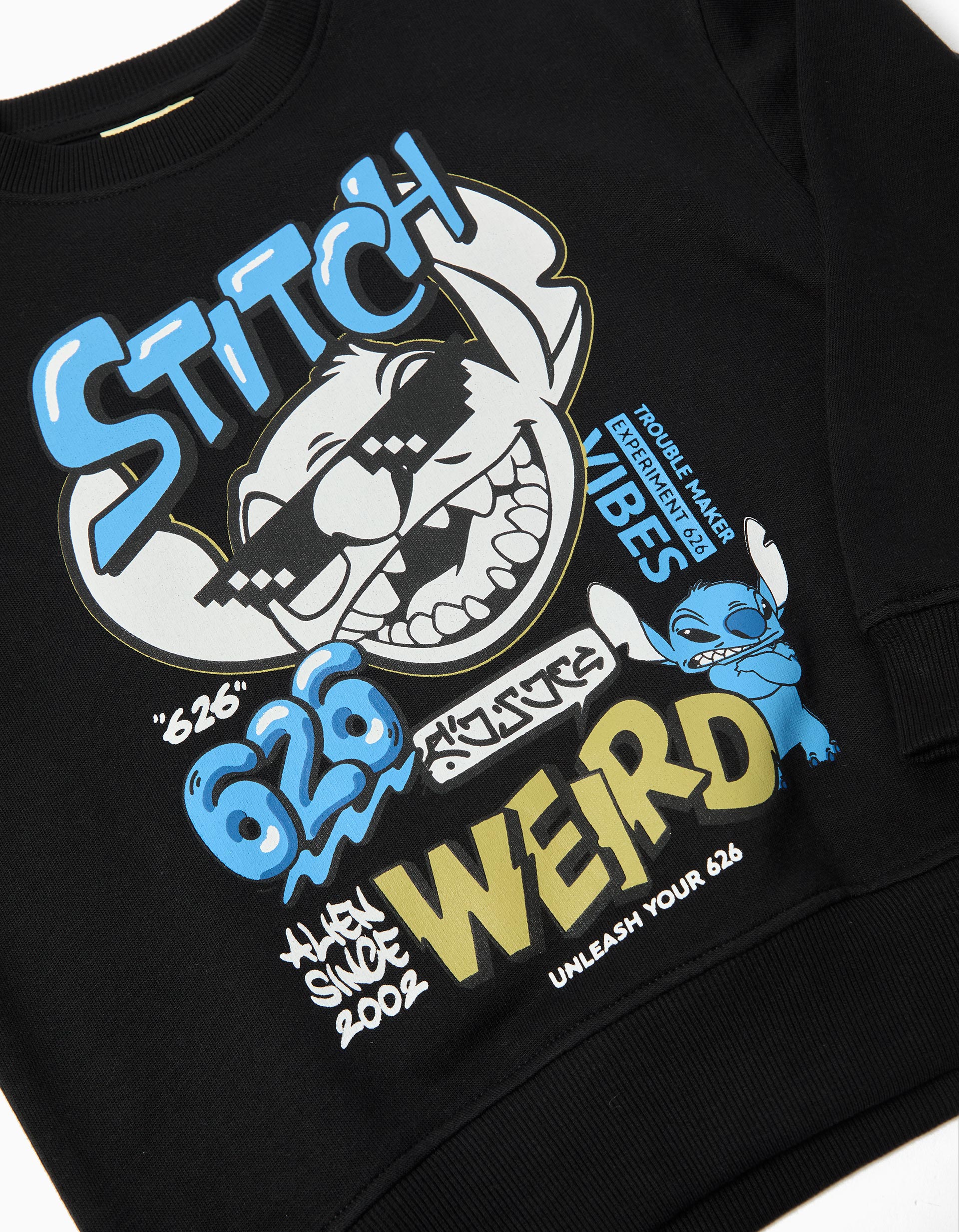 Sweatshirt de Felpa 'Stitch' ©Disney, Menino, Preto