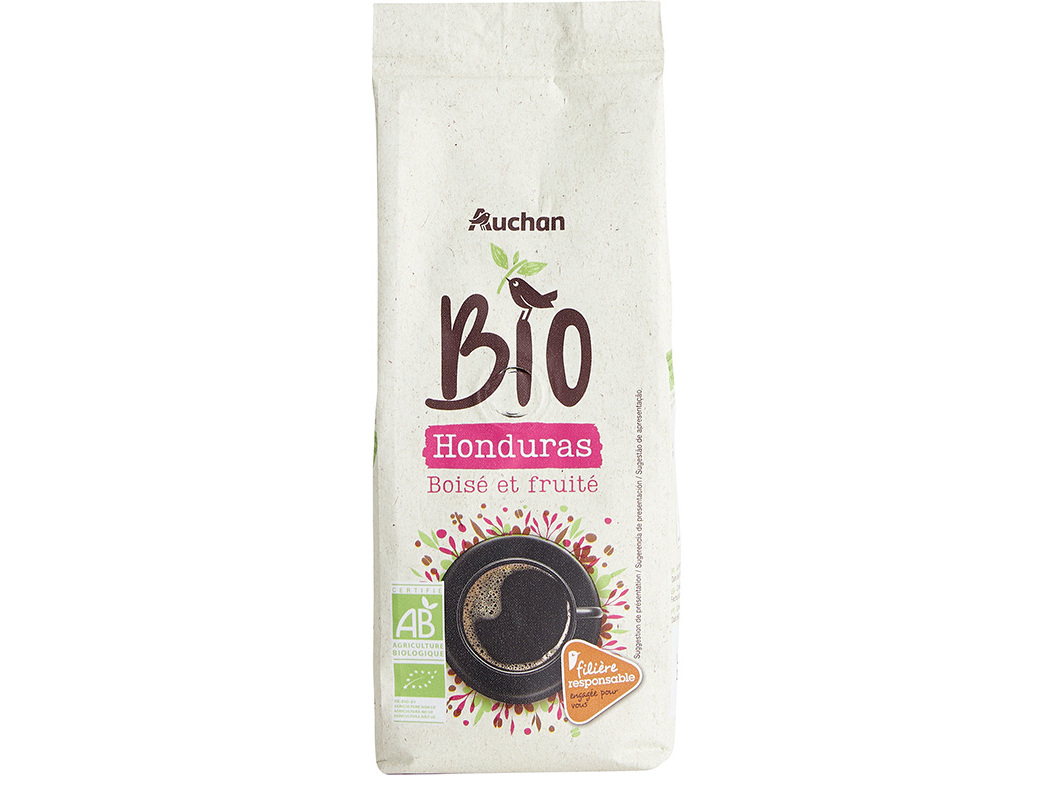 CAFÉ MOÍDO AUCHAN BIO HONDURAS CULTIVAMOS O BOM 250G