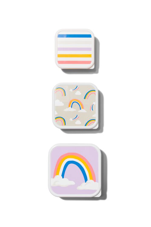 3 boîtes de rangement snack arcs-en-ciel