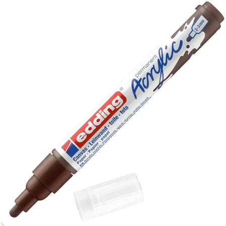 edding 5100 Acrylmarker medium - braun - 1 Acrylstift wasserfest - mittlere Rundspitze 2-3 mm