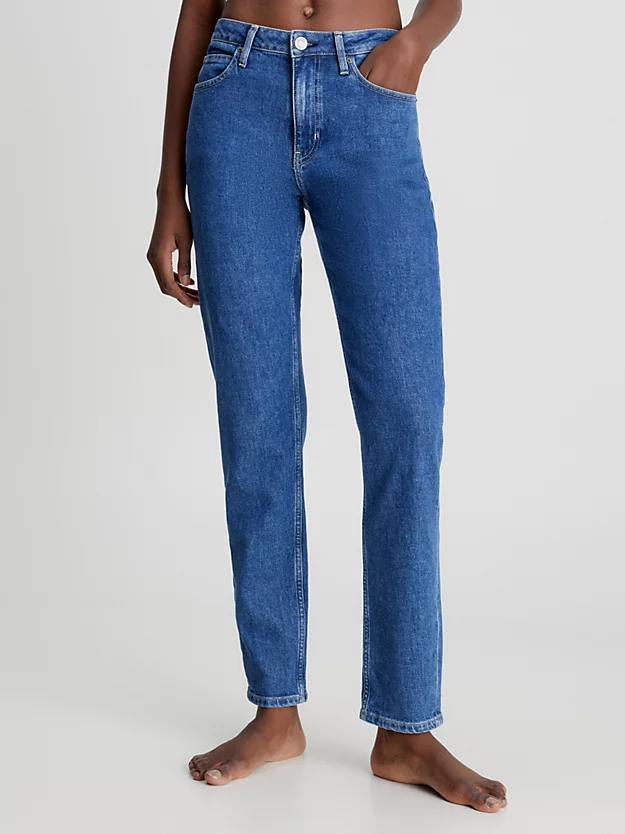 Calça jeans slim de cintura média