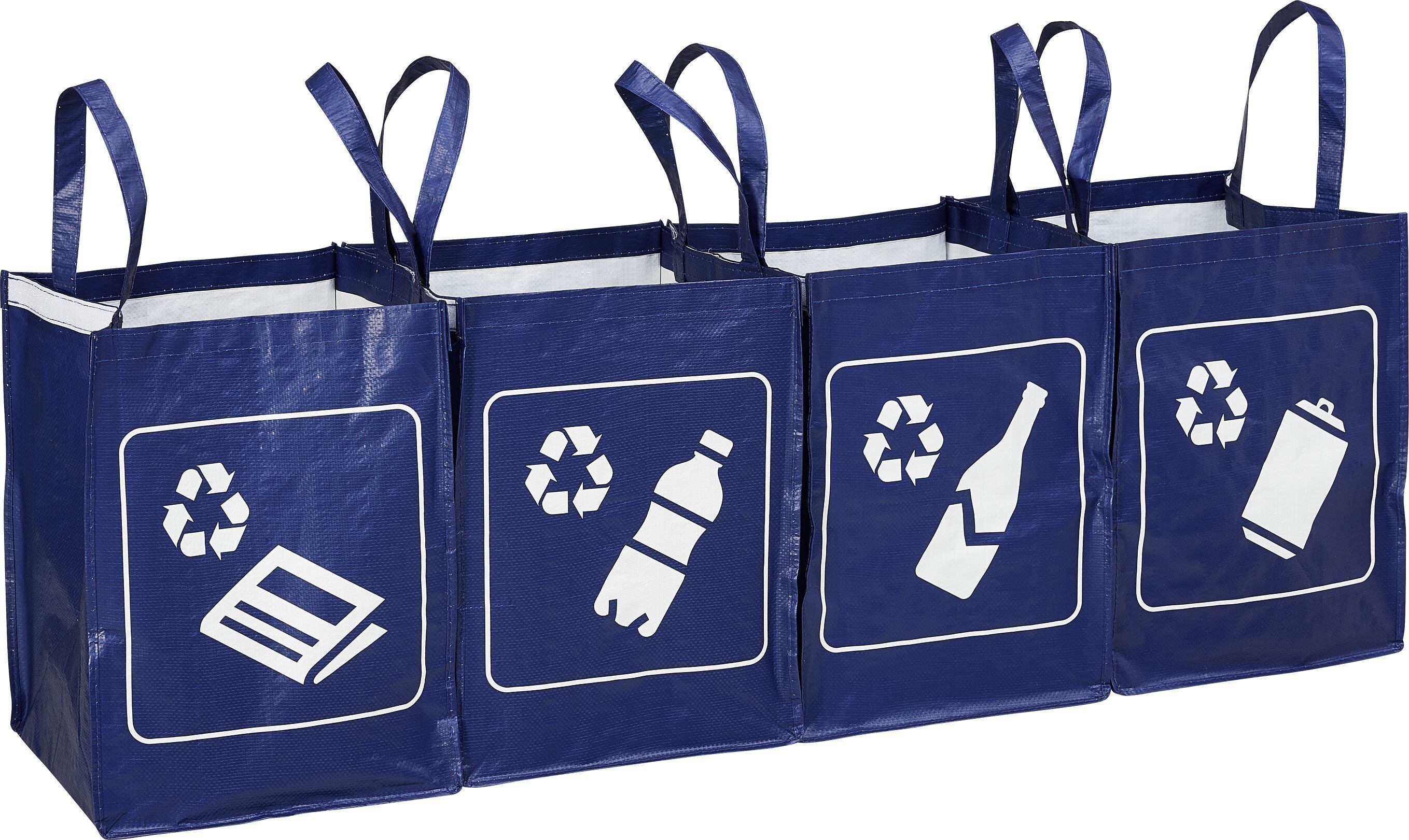 PICTO Recyclingtaschen 4 Stk. - Blau / B: 30.0 cm x T: 30.0 cm x H: 40.0 cm