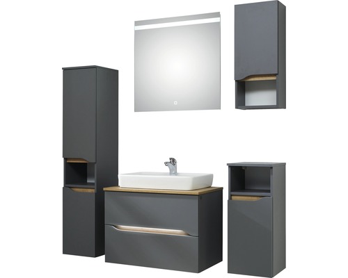 Pelipal Quickset 357 wastafelmeubel, BxHxD 72 x 51,3 cm x 44 cm, frontkleur: matgrijs, 357.017213