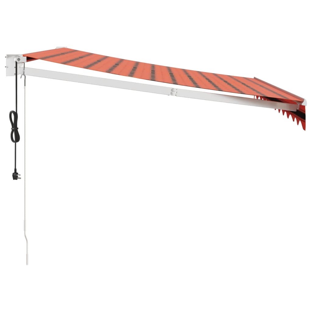 Auvent rétractable automatique orange et marron 3,5x2,5 m