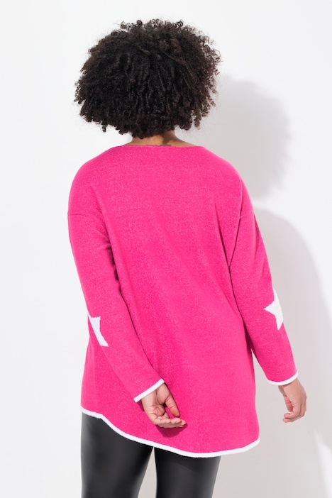 Pullover, oversized, Sterne, Langarm