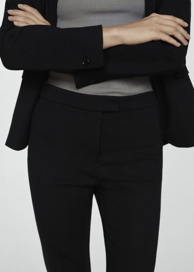 MANGO Pleated suit trousers Black